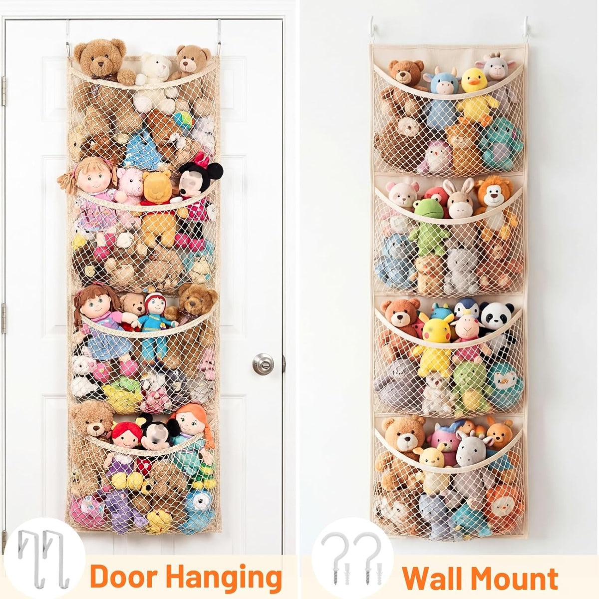 Cotton Over The Door Stuffed Animal Storage