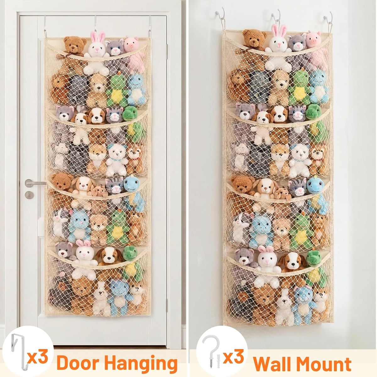 Cotton Over The Door Stuffed Animal Storage