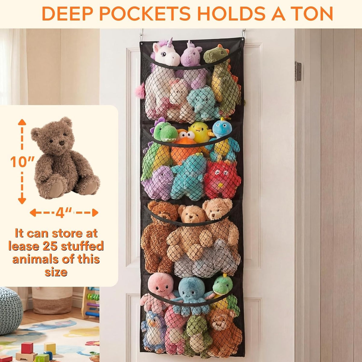 Cotton Over The Door Stuffed Animal Storage