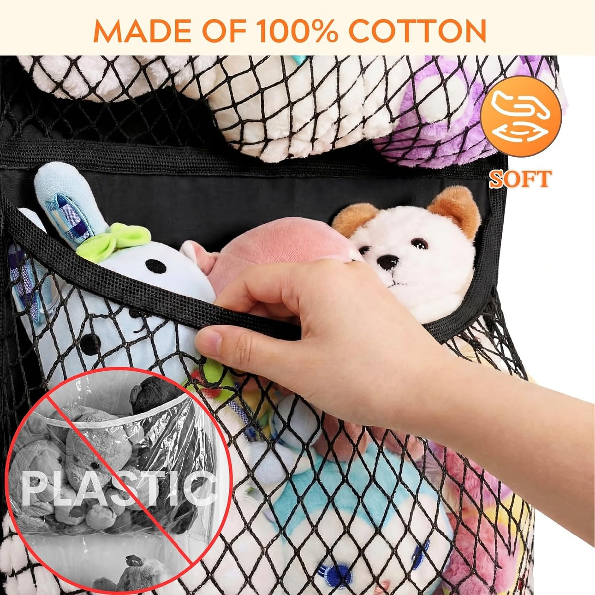 Cotton Over The Door Stuffed Animal Storage