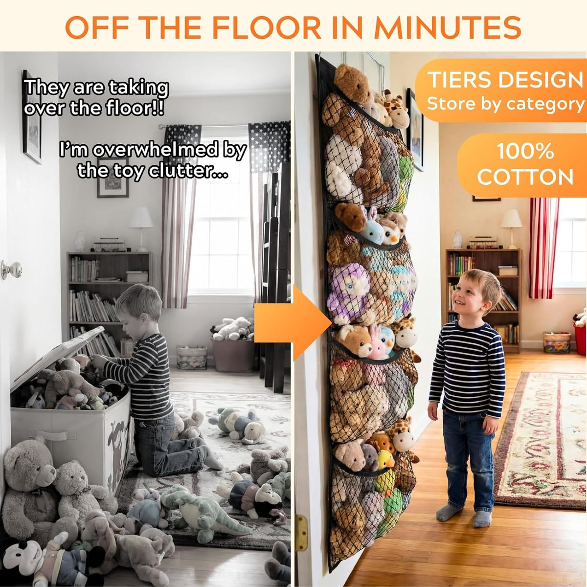 Cotton Over The Door Stuffed Animal Storage
