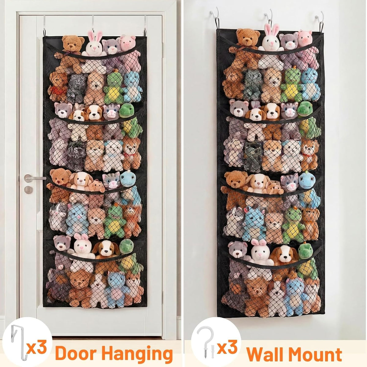 Cotton Over The Door Stuffed Animal Storage