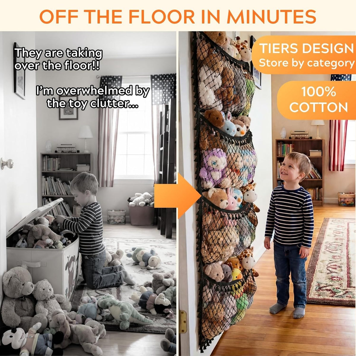 Cotton Over The Door Stuffed Animal Storage