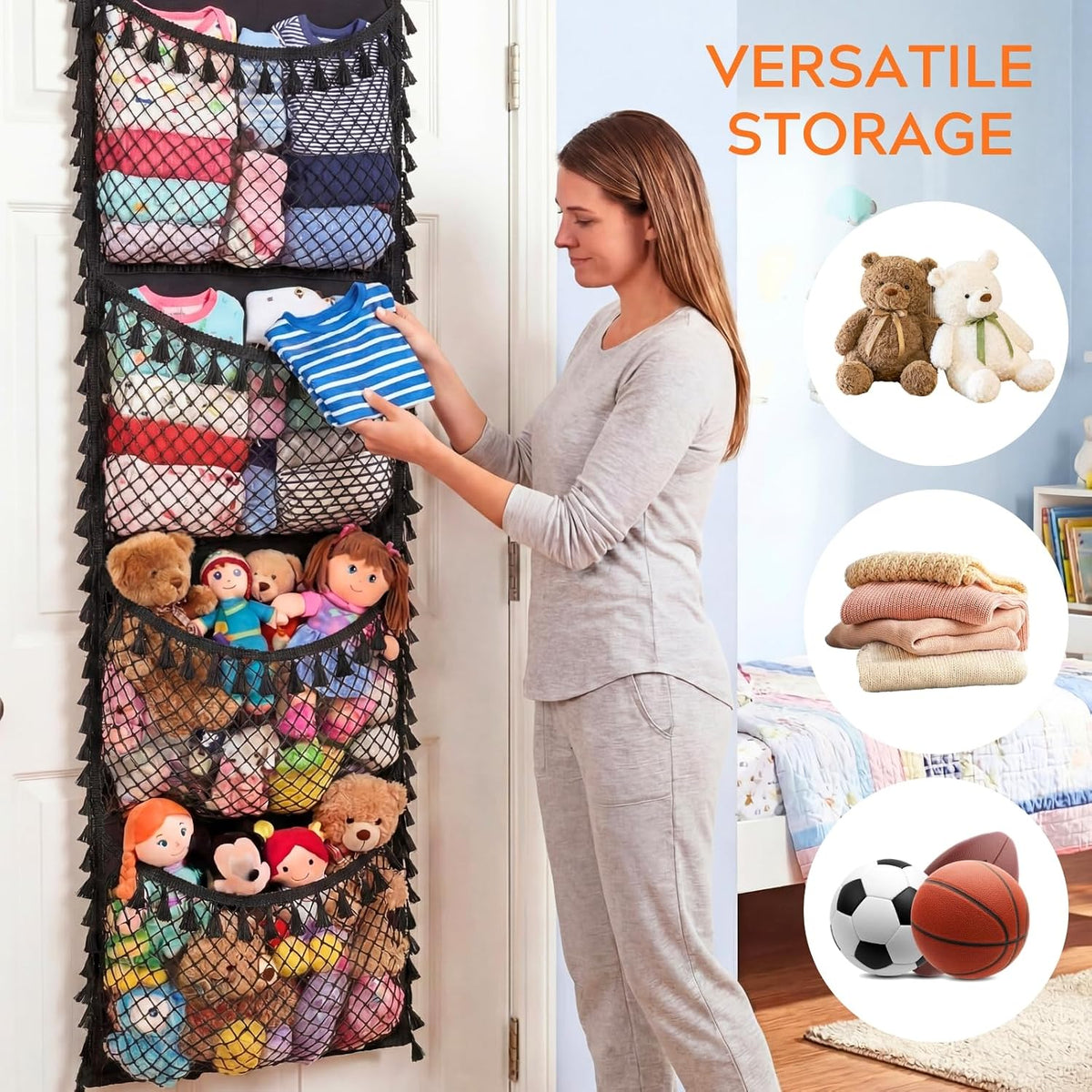 Cotton Over The Door Stuffed Animal Storage