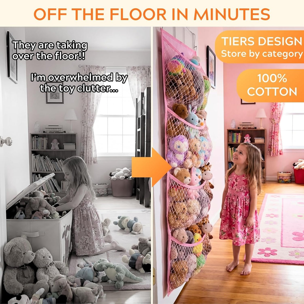 Cotton Over The Door Stuffed Animal Storage