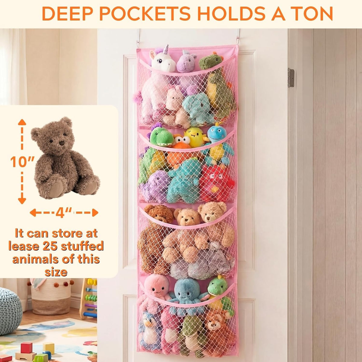 Cotton Over The Door Stuffed Animal Storage