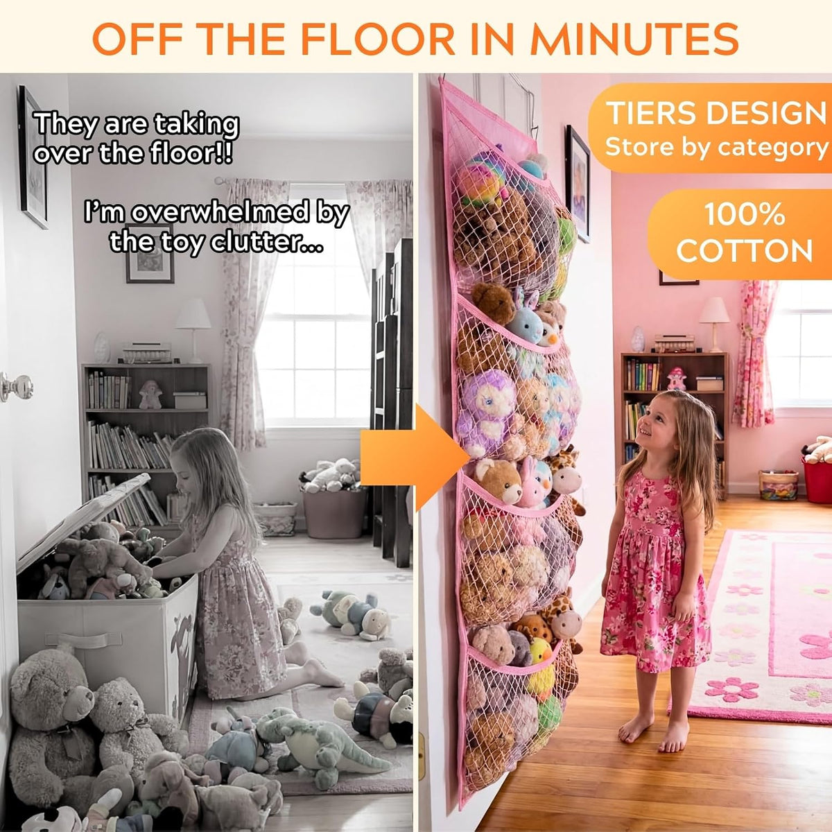 Cotton Over The Door Stuffed Animal Storage