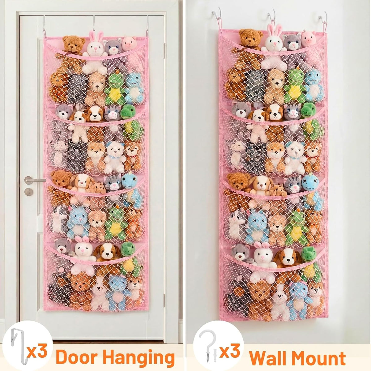 Cotton Over The Door Stuffed Animal Storage