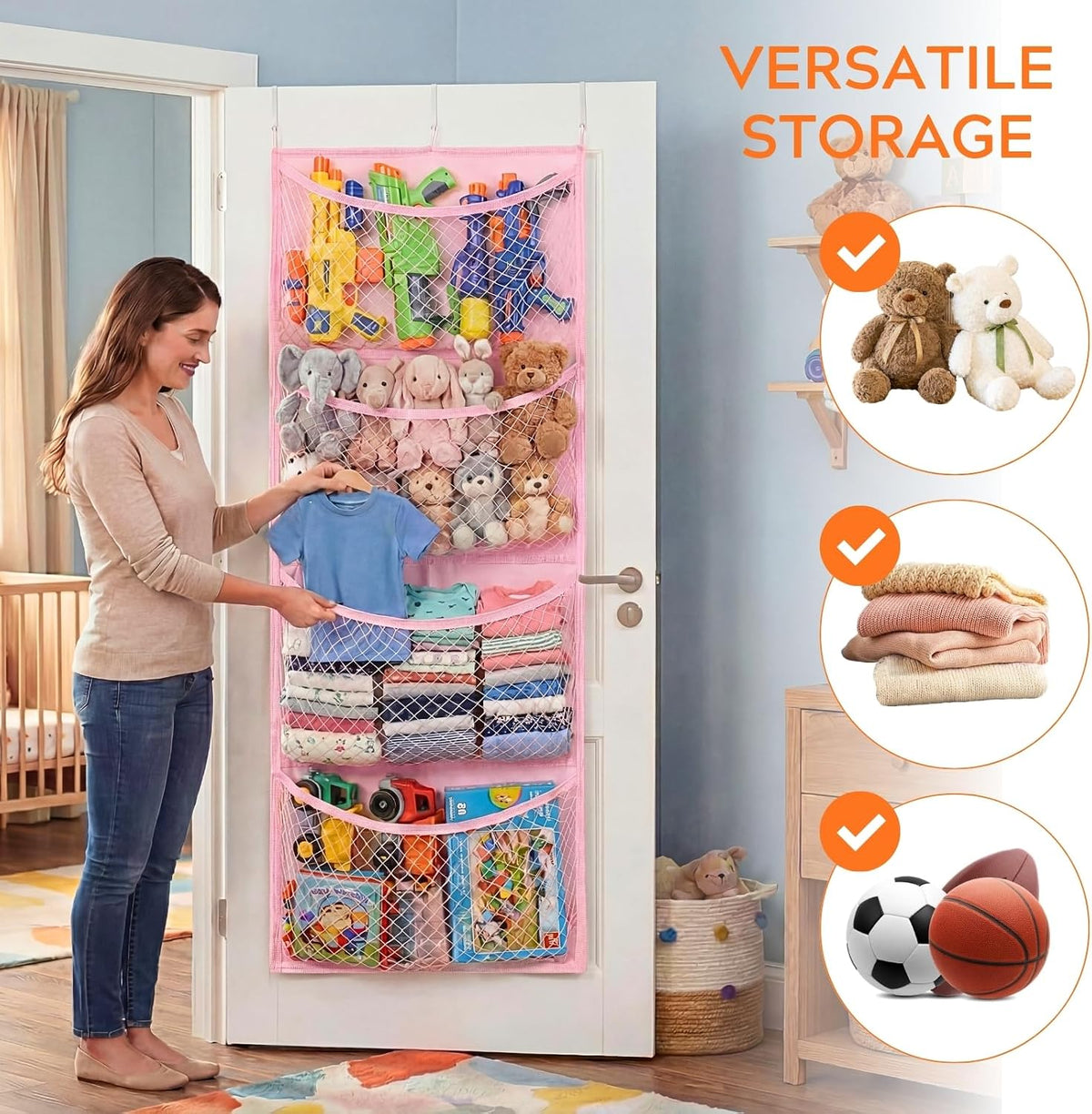 Cotton Over The Door Stuffed Animal Storage