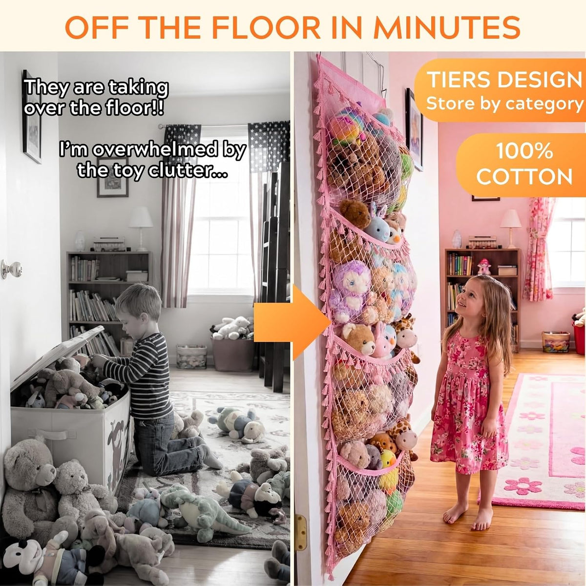 Cotton Over The Door Stuffed Animal Storage