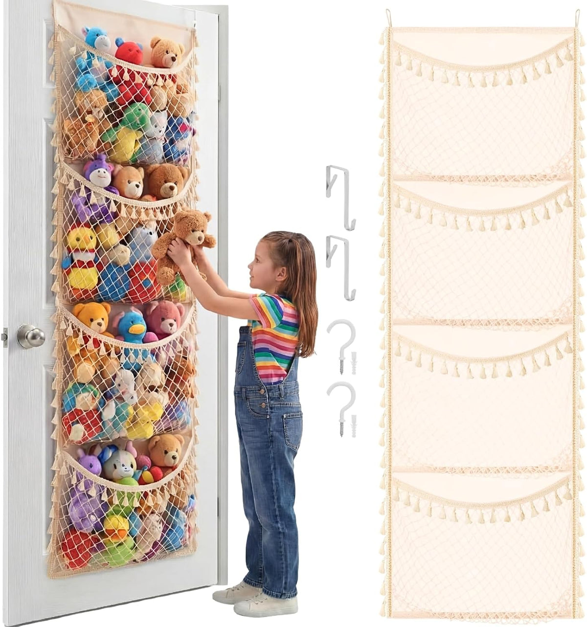 Cotton Over The Door Stuffed Animal Storage