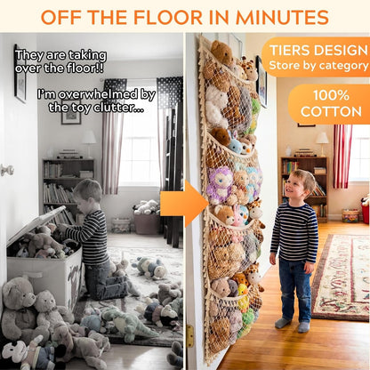 Cotton Over The Door Stuffed Animal Storage
