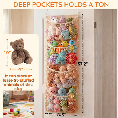 Cotton Over The Door Stuffed Animal Storage