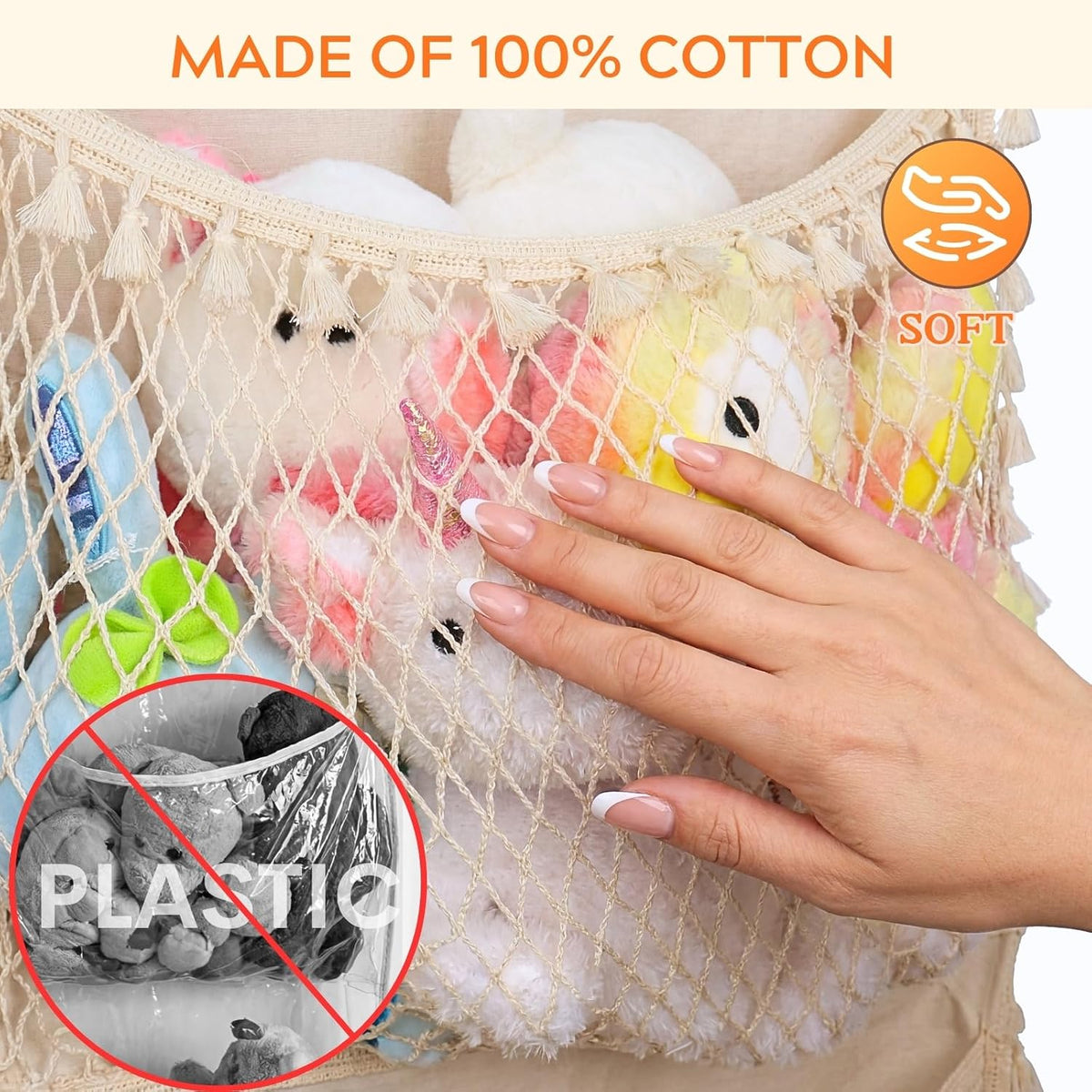 Cotton Over The Door Stuffed Animal Storage