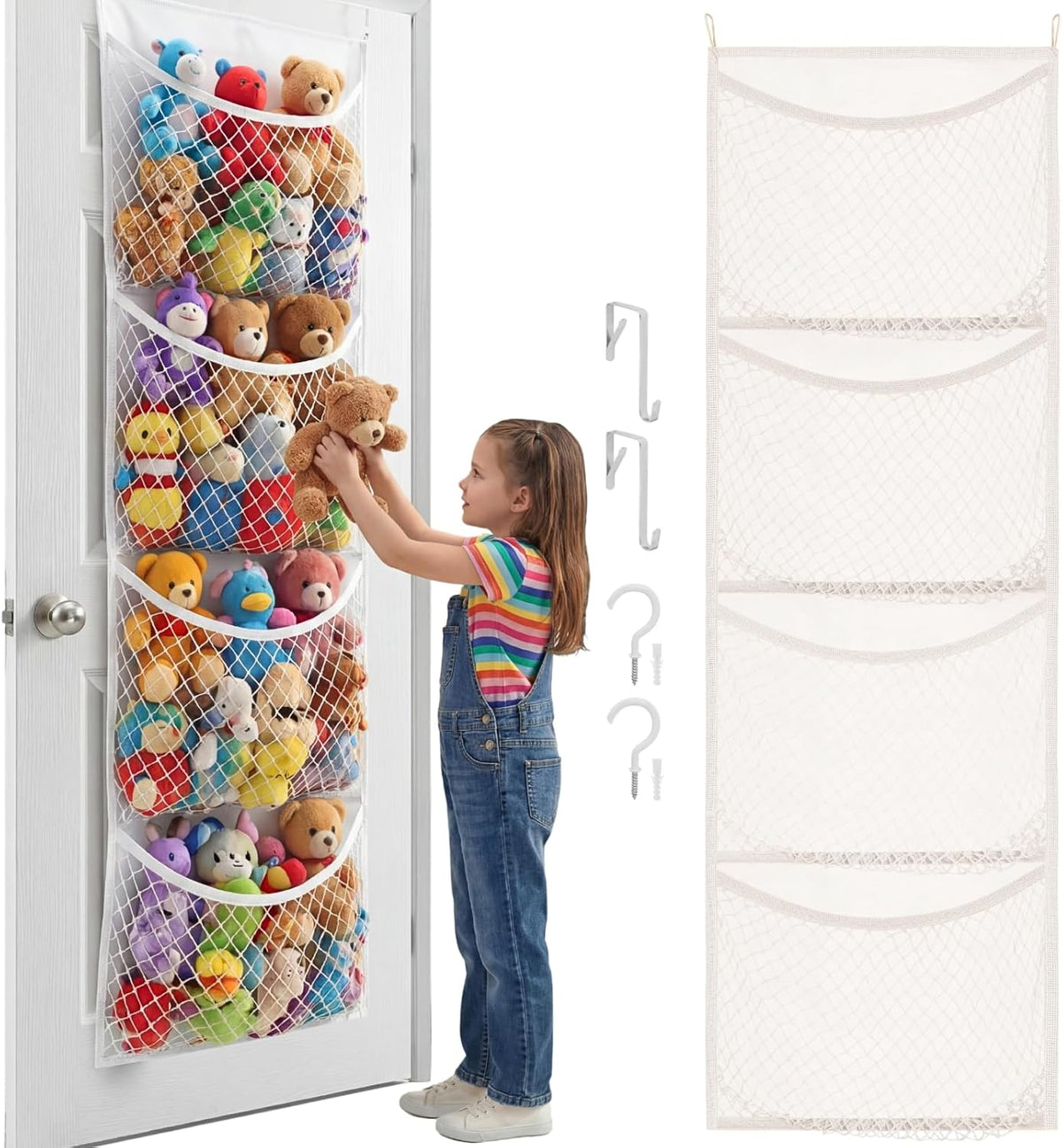 Cotton Over The Door Stuffed Animal Storage