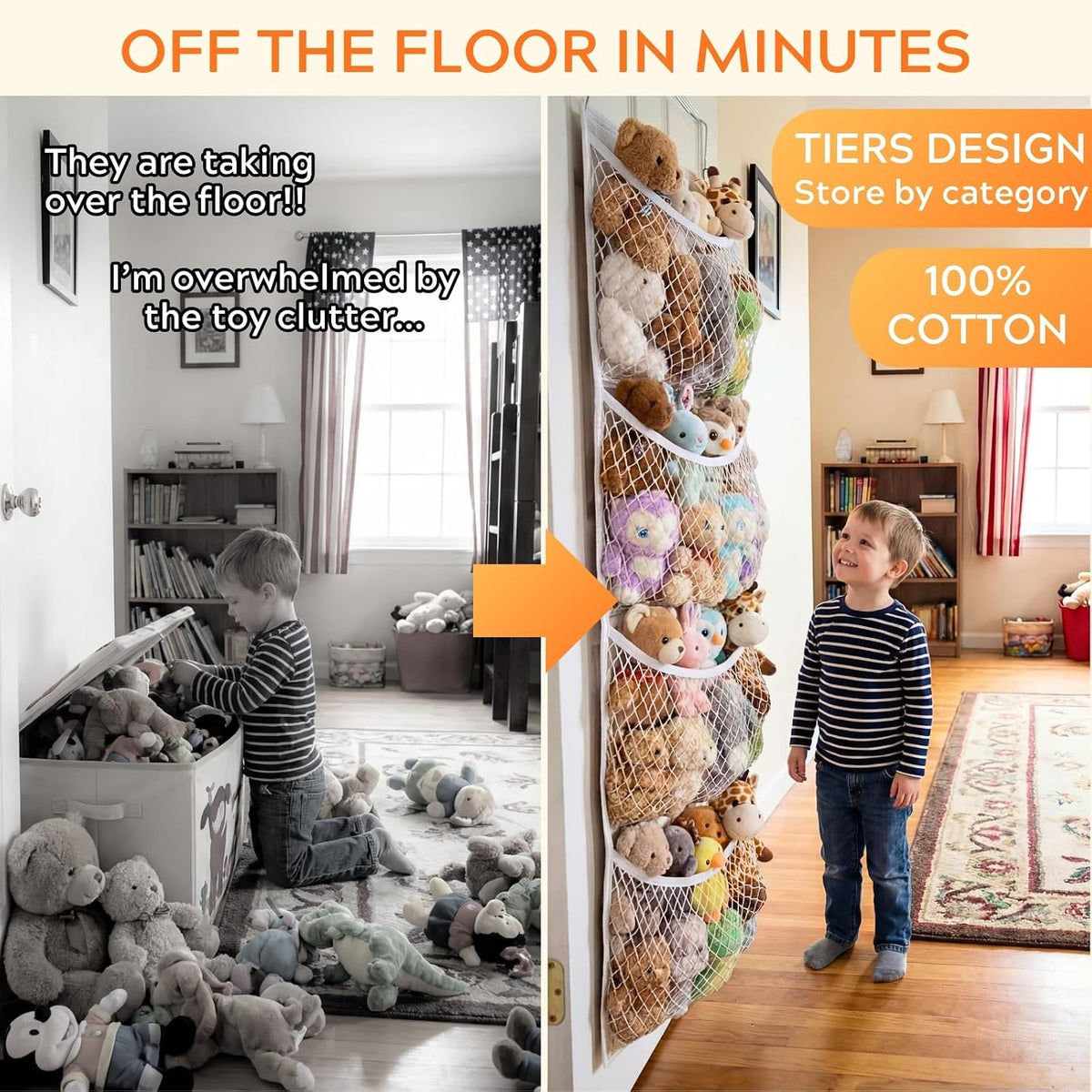 Cotton Over The Door Stuffed Animal Storage