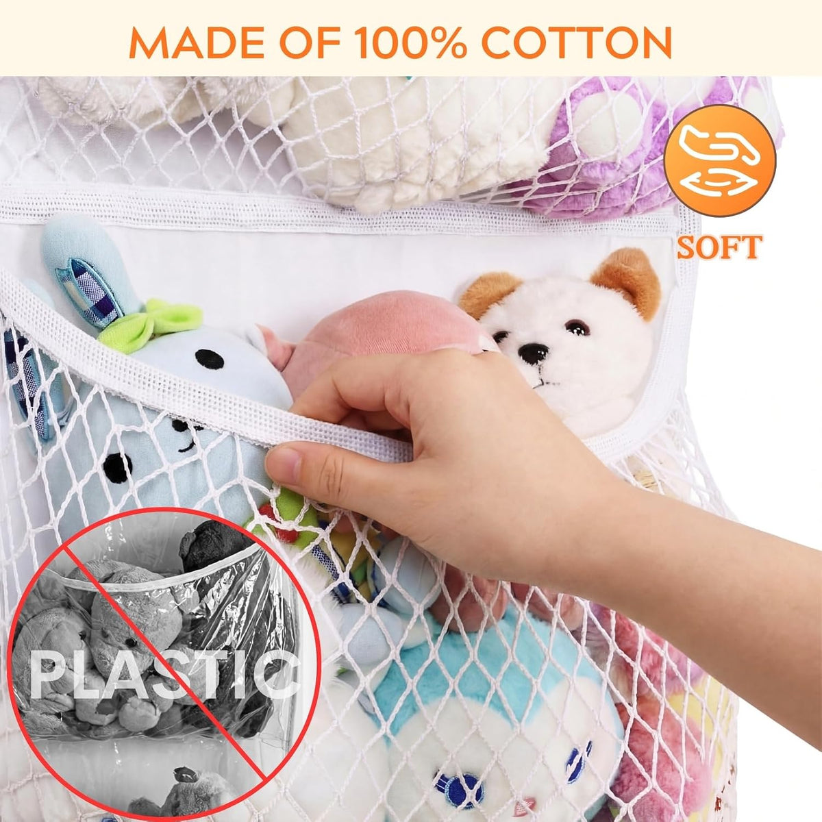 Cotton Over The Door Stuffed Animal Storage