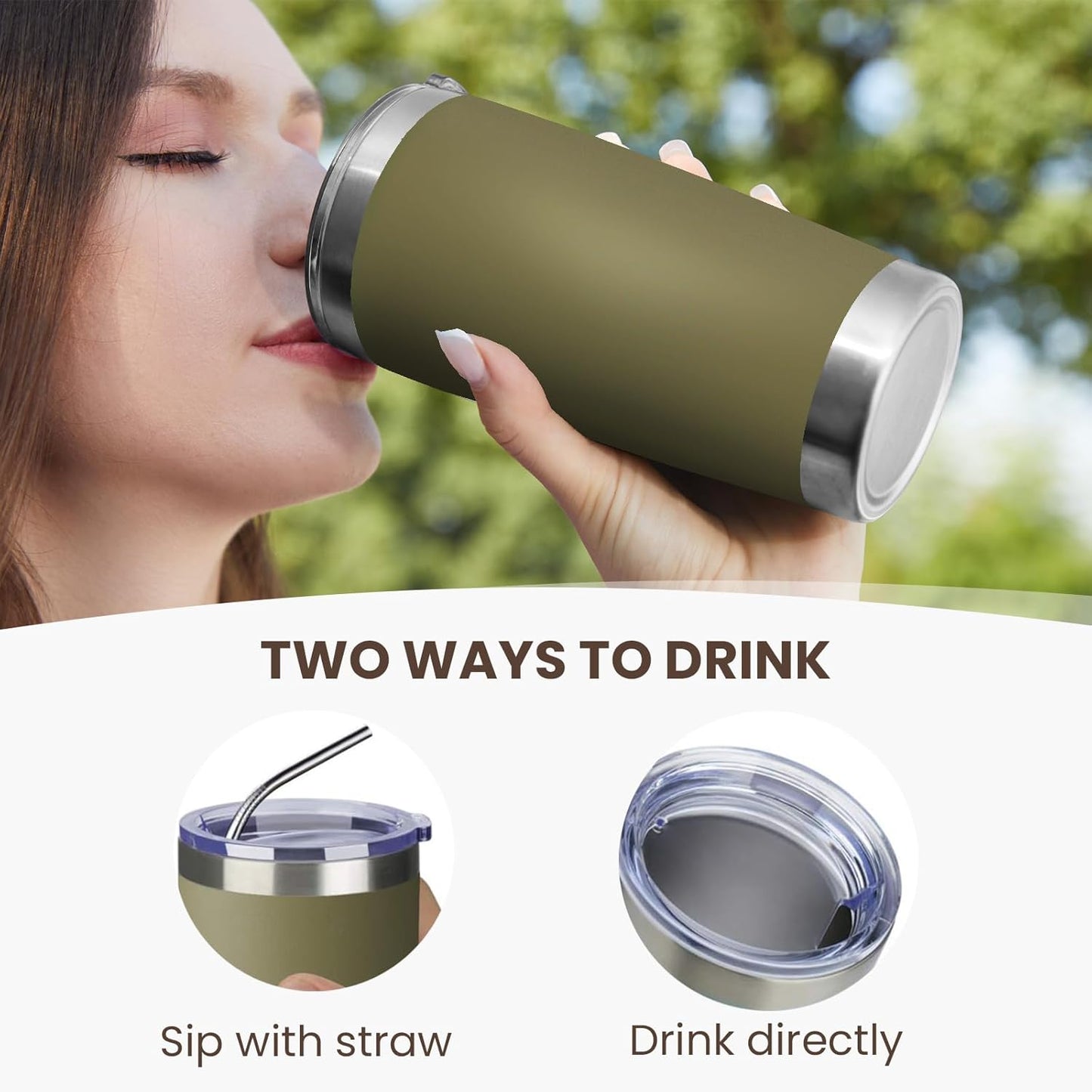20oz Tumbler 8 Pack Double Wall Vacuum Insulated Travel Mug Bulk, Stainless Steel Tumblers with Lid and Straw, Durable Powder Coated Coffee Cups for Cold & Hot Drinks (Navy, 8)