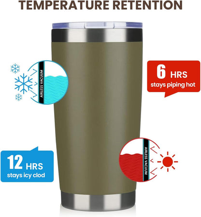 20oz Tumbler 8 Pack Double Wall Vacuum Insulated Travel Mug Bulk, Stainless Steel Tumblers with Lid and Straw, Durable Powder Coated Coffee Cups for Cold & Hot Drinks (Navy, 8)