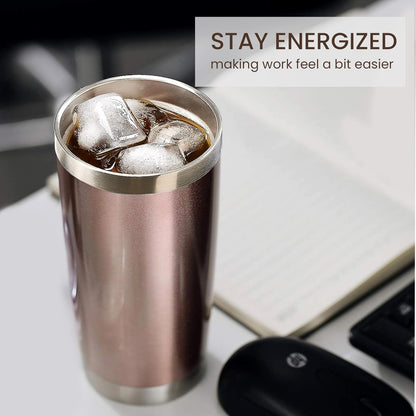 20oz Tumbler 8 Pack Double Wall Vacuum Insulated Travel Mug Bulk, Stainless Steel Tumblers with Lid and Straw, Durable Powder Coated Coffee Cups for Cold & Hot Drinks (Navy, 8)