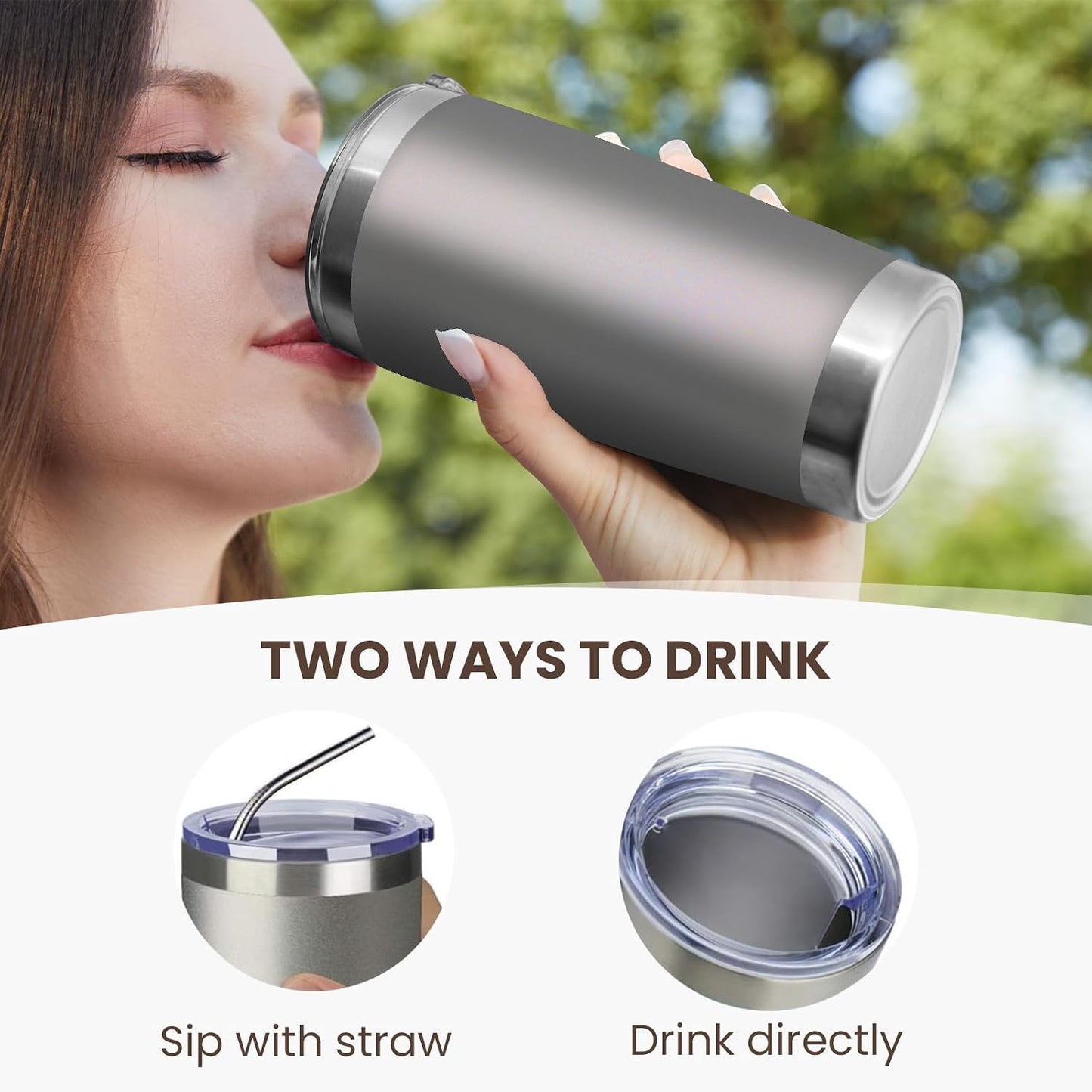 20oz Tumbler 8 Pack Double Wall Vacuum Insulated Travel Mug Bulk, Stainless Steel Tumblers with Lid and Straw, Durable Powder Coated Coffee Cups for Cold & Hot Drinks (Navy, 8)