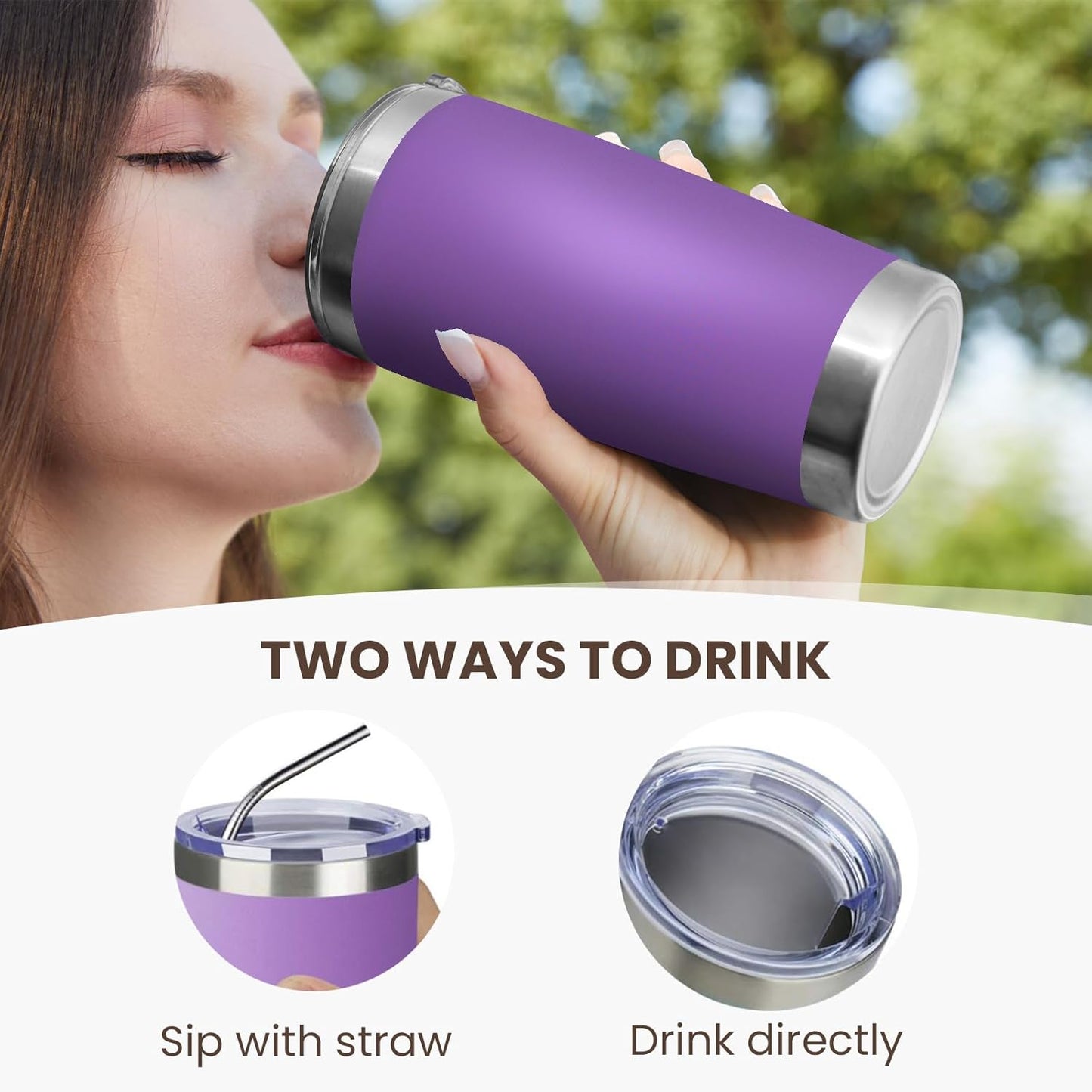 20oz Tumbler 8 Pack Double Wall Vacuum Insulated Travel Mug Bulk, Stainless Steel Tumblers with Lid and Straw, Durable Powder Coated Coffee Cups for Cold & Hot Drinks (Navy, 8)