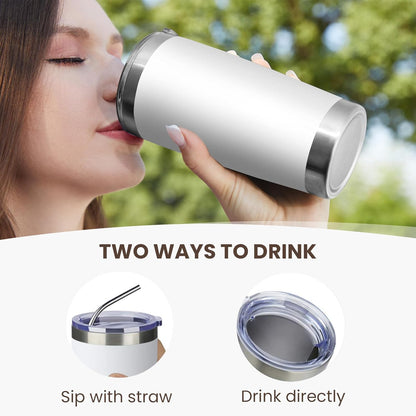 20oz Tumbler 8 Pack Double Wall Vacuum Insulated Travel Mug Bulk, Stainless Steel Tumblers with Lid and Straw, Durable Powder Coated Coffee Cups for Cold & Hot Drinks (Navy, 8)