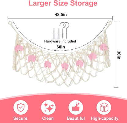 Stuffed Animal Storage Hammock,Large Stuffed Animal Net Or Hammock Wall Hanging Net, Plushie Net, Storage Hanging Organizer