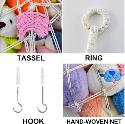 Stuffed Animal Storage Hammock,Large Stuffed Animal Net Or Hammock Wall Hanging Net, Plushie Net, Storage Hanging Organizer