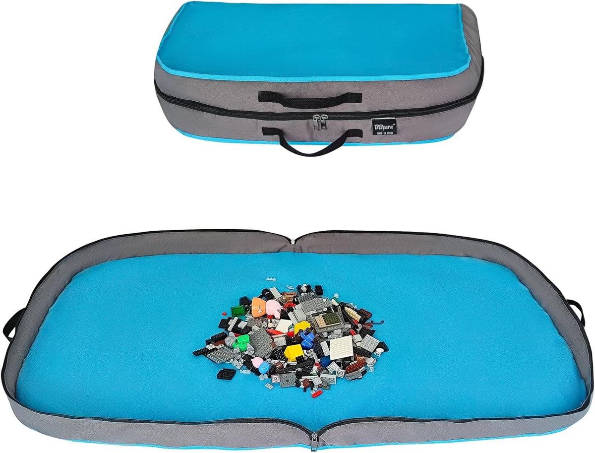Toy Storage Organizer & Play Mat, Blue, 45 Inches