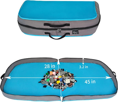 Toy Storage Organizer & Play Mat, Blue, 45 Inches