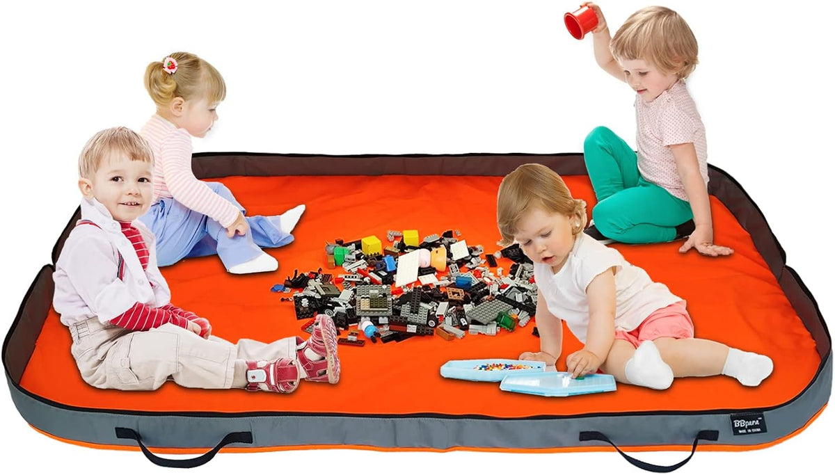 Toy Storage Organizer & Play Mat, Blue, 45 Inches