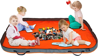 Toy Storage Organizer & Play Mat, Blue, 45 Inches