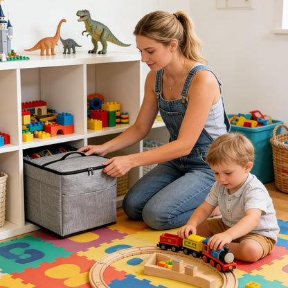 Toy Storage Organizer Washable Foldable with Zipper