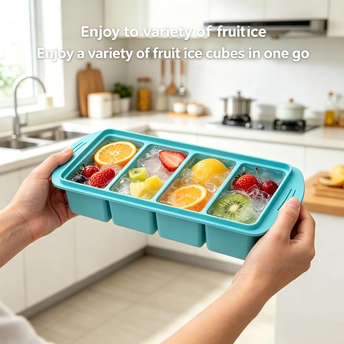Silicone Freezer Tray with Lid 2 Pack, 1 Cup Silicone Freezer Mold, Large Ice Cube Tray for Soup Cubes & Meal Prep, Freezer Food Storage Container, Oven & Dishwasher Safe