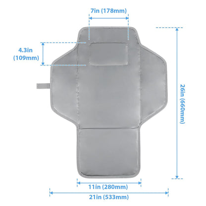 Portable Changing Pad — Foldable Travel Diaper Changing Mat, One-Hand Open Waterproof Baby Changer for On-the-Go Moms, Fits Diaper Bag (Cute Elephant)