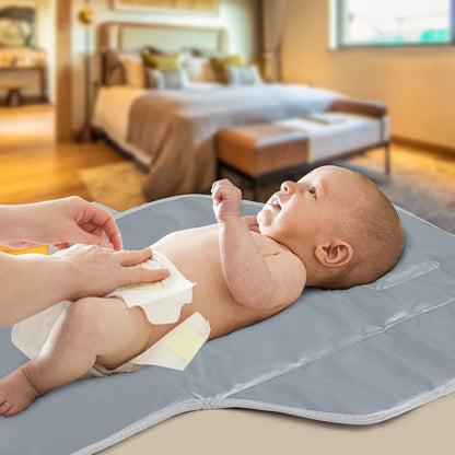 Portable Changing Pad — Foldable Travel Diaper Changing Mat, One-Hand Open Waterproof Baby Changer for On-the-Go Moms, Fits Diaper Bag (Cute Elephant)