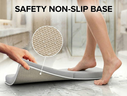 Comfortable Bath Kneeler and Elbow Rest Pad for Baby Bathing – Thick Memory Foam Mat – Non-Slip Mat with Toy Organizer – Baby Bathing Essentials for Parents – Gray