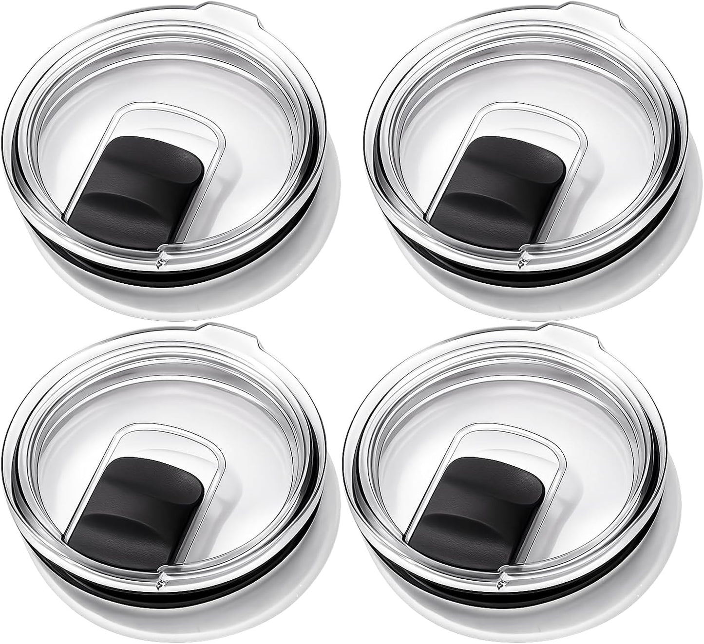 4 Pack Tumbler Lid Replacement for YETI 20oz Tumbler, BPA Free | For YETI 16 oz Pints, 10/24 oz Mugs and 10 oz Lowball, Spill Proof Magnetic Slider Lid Replacement