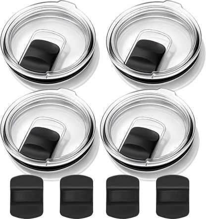 4 Pack Tumbler Lid Replacement for YETI 20oz Tumbler, BPA Free | For YETI 16 oz Pints, 10/24 oz Mugs and 10 oz Lowball, Spill Proof Magnetic Slider Lid Replacement