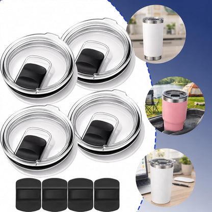 4 Pack Tumbler Lid Replacement for YETI 20oz Tumbler, BPA Free | For YETI 16 oz Pints, 10/24 oz Mugs and 10 oz Lowball, Spill Proof Magnetic Slider Lid Replacement