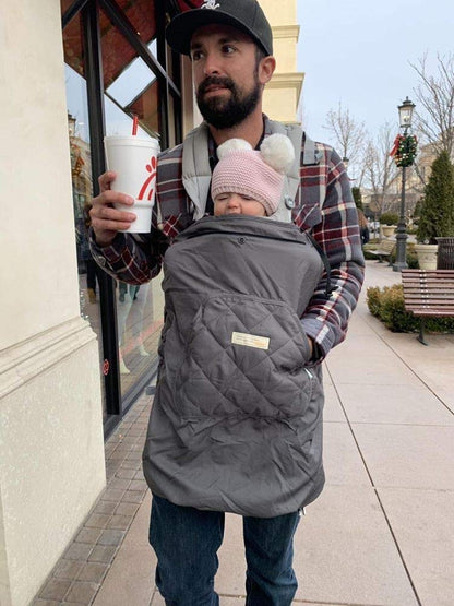 Bebamour Baby Carrier Winter Cover Universal Hoodie All Season Carrier Cover for Baby Carrier (Dark Grey)