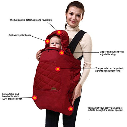 Bebamour Baby Carrier Winter Cover Universal Hoodie All Season Carrier Cover for Baby Carrier (Dark Grey)