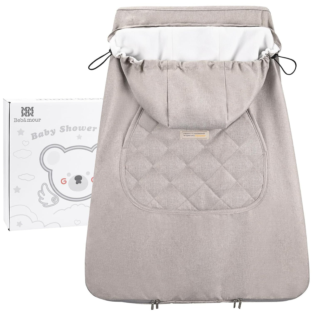 Bebamour Baby Carrier Winter Cover Universal Hoodie All Season Carrier Cover for Baby Carrier (Dark Grey)