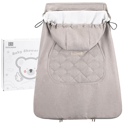 Bebamour Baby Carrier Winter Cover Universal Hoodie All Season Carrier Cover for Baby Carrier (Dark Grey)