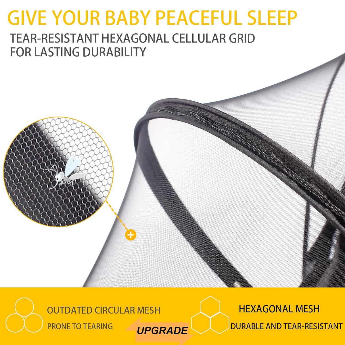 UPF50+ Sunshade Stroller Cover with Two-Way Zipper