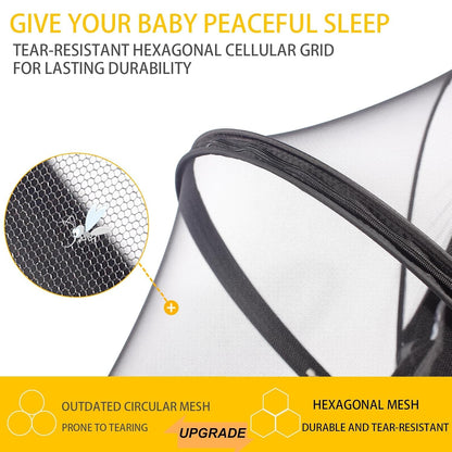 UPF50+ Sunshade Stroller Cover with Two-Way Zipper
