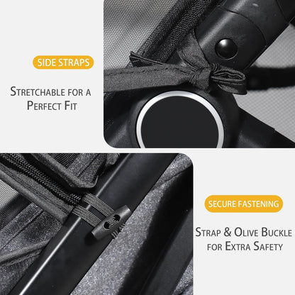 UPF50+ Sunshade Stroller Cover with Two-Way Zipper