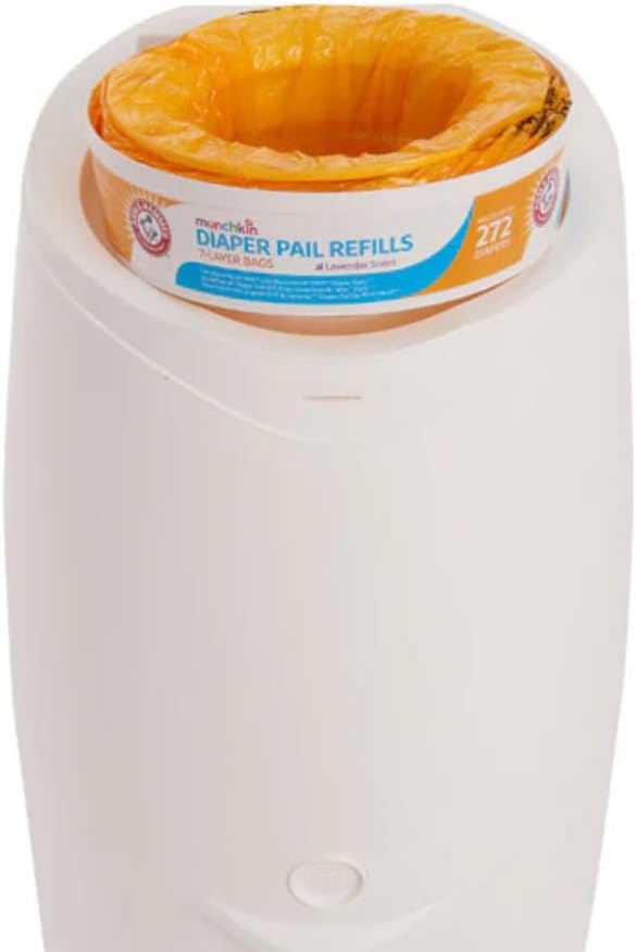 6 A&H Diaper Pail Refill Rings, Each Holds up to 272 Newborn Diapers (6 Pack) + Nuby Diaper Sacks, 50 Count – Odor Control Disposal Bags