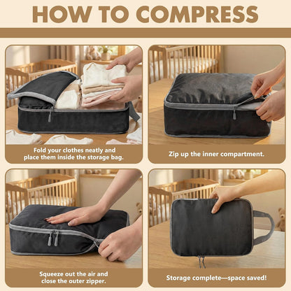 4PCS Diaper Bag Organizer Pouches Set, Black